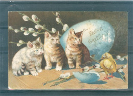 Relief - Gaufrée - Embossed - Prage - Chat - Petites Tâches à Gauche - Précurseur - Easter