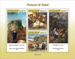 Guinea Bissau 2022, Christmas, Painting, Reni, Gentileschi, 4val In BF - Madonne