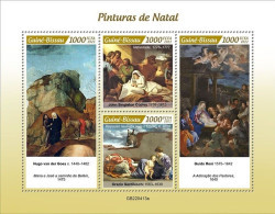 Guinea Bissau 2022, Christmas, Painting, Reni, Gentileschi, 4val In BF - Madonnen