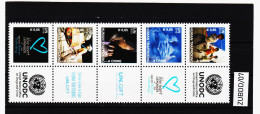 ZUBDD/07 UNO WIEN 2010 GRUSSMARKEN MICHL 634/38 FÜNFERSTREIFEN ** Postfrisch Siehe ABBILBUNG - Unused Stamps