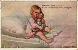 T3 1924 Mütterlein, Sprich... / Children Art Postcard, Girl With Doll. Wohlgemuth & Lissner No. 1108. "Puppenmütterchen" - Unclassified