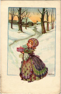 T2/T3 1921 Children Art Postcard, Christmas. Anna & Gasparini 159-2. S: A. Bertiglia (kis Szakadás / Small Tear) - Unclassified