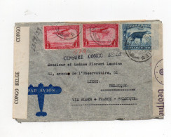 !!! CONGO BELGE, LETTRE PAR AVION DE 1940 POUR LIEGE AVEC CENSURES - Brieven En Documenten