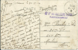 FRANCE CARTE FM BOURG D' OISANS ( ISERE ) POUR  MOULINS ( ALLIER ) + CACHET CHASSEURS ALPINS  DE 1916 LETTRE COVER - Guerra Del 1914-18