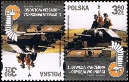 Poland 2024 Fi 5351 Mi 5581 Tête-bêche 2 1st Polish Armoured Division - Odyssey Of Liberty - Unused Stamps