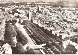 NARBONNE (11) Vue Aérienne Sur Le Centre De La Ville - La Cathédrale Et Les Ponts Sur Le Canal De La Robine  CPSM GF - Narbonne