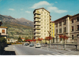 MORBEGNO-SONDRIO-VIALE STAZIONE E CONDOMINIO STELVIO-CARTOLINA VERA FOTOGRAFIA VIAGG. IL 27-1-1977 - Sondrio