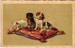 T2/T3 1927 Dogs And Cat (felületi Sérülés / Surface Damage) - Unclassified
