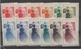 LES 12 VIGNETTES CENTENAIRE DU TIMBRE 1949, MARAINNE DE GANDON, NEUFS** STAMPS BRIEFMARKEN - Unused Stamps