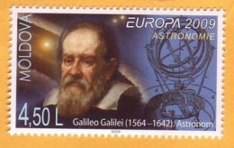 2009 Moldova Moldavie Moldau Galileo Galilei  Astronomer Europa-cept  1v Mint - 2009