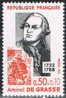 FRANCE : N° 1727 ** (Amiral De Grasse) - PRIX FIXE - - Unused Stamps