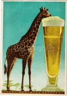 ** T2/T3 Export Monimpex Budapest Reklámlap / Giraffe Beer Advertisement Art Postcard - Unclassified