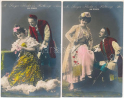 ** M. Szoyer Ilonka és Ráthonyi Ákos (Víg özvegy) - 2 Db Régi Képeslap, Fotólap / 2 Pre-1945 Postcards, Photo - Non Classés