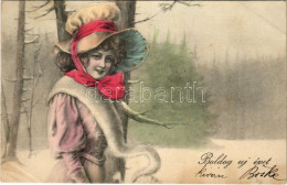 T2/T3 1905 Boldog Újévet / New Year Greeting Art Postcard. B.K.W.I. 2655/6. (EK) - Unclassified