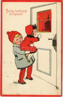 T2/T3 1922 Boldog Karácsonyi ünnepeket / Christmas Greeting Art Postcard With Children (EK) - Non Classés