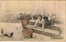 * T2/T3 Joyeuse Noel / Christmas Greeting Art Postcard With Girl And Dogs. V. K. Vienne 5134. (EK) - Zonder Classificatie
