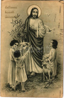 T2/T3 1948 Kellemes Húsvéti ünnepeket / Easter Greeting Art Postcard With Jesus And Children (EK) - Unclassified