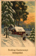 T2/T3 1937 Boldog Karácsonyi ünnepeket / Christmas Greeting Art Postcard (EK) - Unclassified