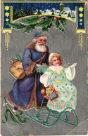 T3 Christmas Greeting Art Postcard With Saint Nicholas. Emb. Litho (EB) - Sin Clasificación