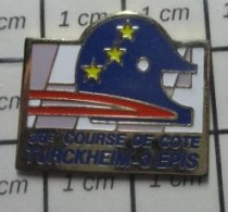 912c Pin's Pins / Beau Et Rare : AUTOMOBILE / COURSE DE COTE TURCKHEIM 3 EPIS CaSQUE PILOTE - Rallye