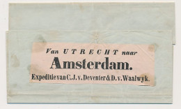 Utrecht - Amsterdam 1845 - Expeditie Van Deventer En Waalwyk - ...-1852 Voorlopers