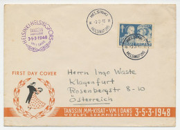 Cover / Postmark Finland 1948 World Championships Dancing - Dans