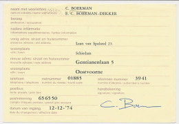 Verhuiskaart G. 39 Particulier Bedrukt Schiedam 1974 - Ganzsachen