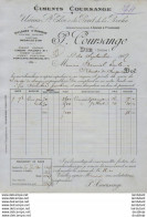 CIMENTS P.COURSANGE à DIE - DRÔME  .......... FACTURE   DE 1907 - Otros & Sin Clasificación