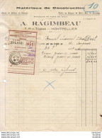 A. RAGIMBEAU.....MONTPELLIER....FACTURE DE 1929 ... MATÉRIAUX DE CONSTRUCTION.... FLEUR DE CHAUX - Old Professions