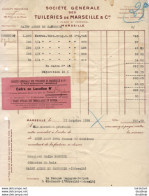 SOCIÉTÉ GÉNÉRALE DES TUILERIES DE MARSEILLE & Cie...........FACTURE DE 1929...... COMMERCE DE BOIS - Old Professions