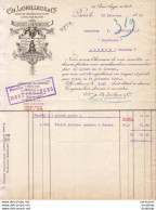 CH.LORILLEUX &CIE   .... ENCRE D'IMPRIMERIE...... FACTURE DE 1922  .....TYPOGRAPHIE LITHOGRAPHIE - Imprimerie & Papeterie