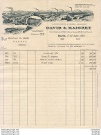 FILATURE DE COTON DAVID & MAIGRET à PARIS Rue Du Sentier, Des Jeûneurs Et St Fiacre      ...   FACTURE DE 1909 - Kleidung & Textil