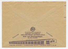 Postal Cheque Cover Germany1962 Garage - Vehicle Construction - Brake Service - Cars