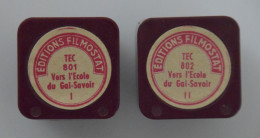 2 Films éditions FILMOSTAT Pour PATHEORAMA Avec Boite D'origine - Vers L'école Du Gai-savoir I & II Tec 801 & 802 - Bobinas De Cine: 35mm - 16mm - 9,5+8+S8mm