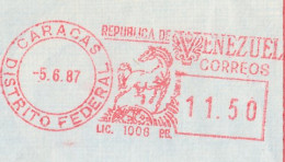 Meter Cover Venezuela 1987 Horse - Ippica