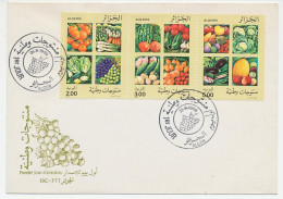 Cover / Postmark Algeria 1989 Fruit - Vegetables - Obst & Früchte