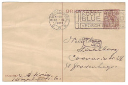 Machinestempel Den Haag 1924 - Blue Band - Unclassified