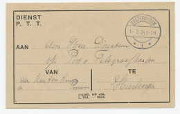 Dienst PTT Oosterbierum - Harlingen 1924 - Betr. Dienst Pet - Non Classés