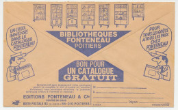 Postal Cheque Cover France Bookcase - Library - Catalog - Sin Clasificación