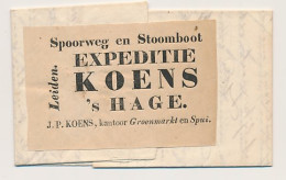 Leiden - Den Haag 1848 - Spoorweg En Stoomboot Expeditie Koens - ...-1852 Vorläufer