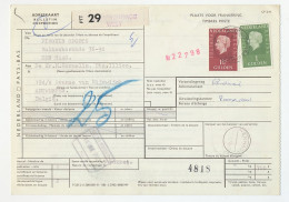 Em. Juliana Pakketkaart Den Haag - Belgie 1970 - Zonder Classificatie
