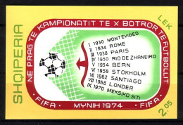 ALBANIEN BLOCK 49 POSTFRISCH(MINT) FUSSBALL WM DEUTSCHLAND 1974 - Albanien