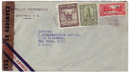 Censored Cover Guatemala - USA 1943  - WW2 (II Guerra Mundial)