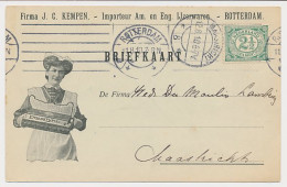 Firma Briefkaart Rotterdam 1910 - Tapijtveger - Huishoudster - Unclassified