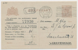 Briefkaart G. (TEL) 191 Cat. Onbekend - Telephoondienst 1922  - Postal Stationery