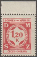 12/ Pof. SL 7, Matt Red, Border Stamp - Ungebraucht