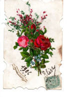 Carte Ajoutis Bouquet De Roses Feuillage 1906 Elise Souvenir D"amitiè  RV - Other & Unclassified