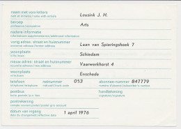 Verhuiskaart G. 41 Particulier Bedrukt Schiedam 1976 - Ganzsachen