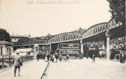 CPA. [75] > PARIS >  Le Metropolitain - Boulevard De La Villette - 1915 - TBE - Stations, Underground