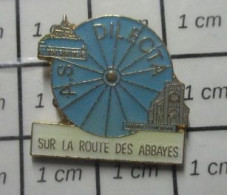 912c Pin's Pins / Beau Et Rare / SPORTS / CYCLISME ROUE AS DILECTA SUR LA ROUTE DES ABBAYES - Cyclisme